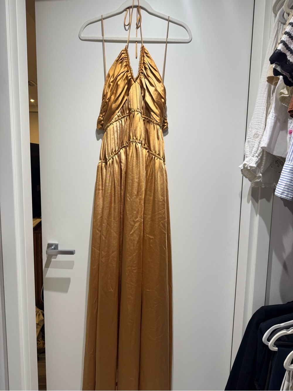 Jonathan Simkhai Orange/Gold Clementine Maxi Dress